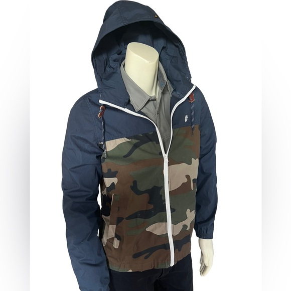 Element Wolfeboro Collection outdoor wear zip from jacket with hood in camo szS - Picture 2 of 13